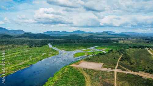 Aerial view of the Awoonga Dam in the Boyne Dale area, in Queensland, Australia