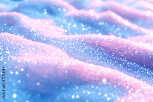 キラキラ光るピンクと青の砂のようなグリッターの背景