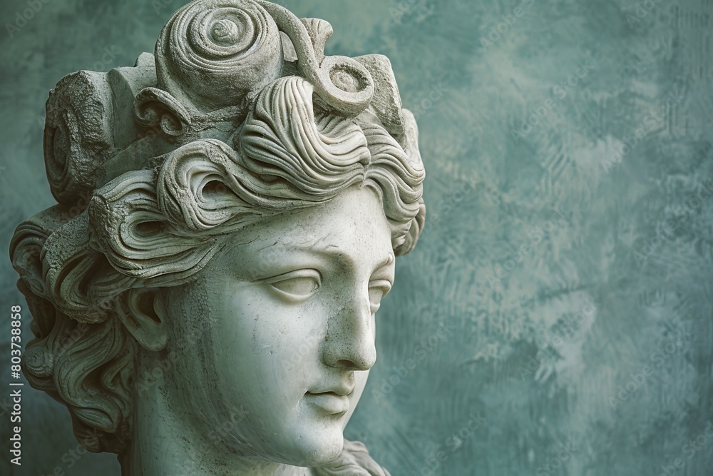 Detailed stone sculpture of a classical figure Detailed stone sculpture of a classical figure