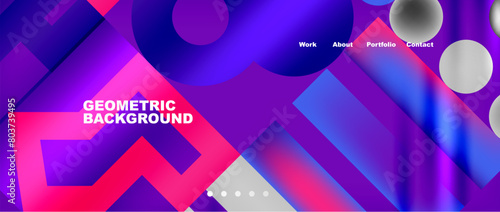 An electric blue geometric background featuring triangles in shades of red, blue, and purple, creating a vibrant and eyecatching design. Perfect for entertainment or material property showcasing