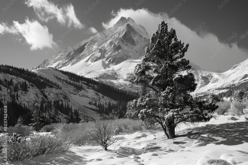Obraz premium Lone peak, silent guardian.