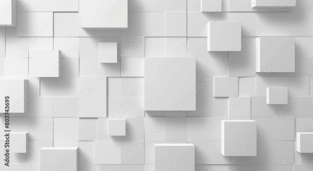 Obraz premium Abstract background with geometric white squares design template and copy space for text
