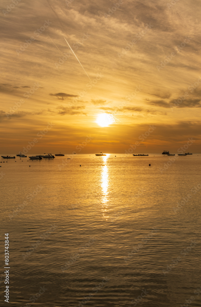 Beautiful red and orange sunrise over the sea. Beautiful red and orange sunrise over the sea.