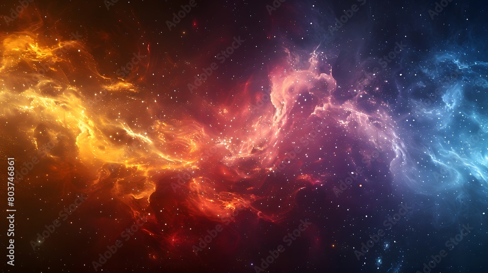 Cosmic Nebula in space , multicolored smoke puff cloud design elements