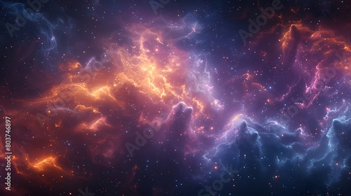 Cosmic Nebula in space , multicolored smoke puff cloud design elements