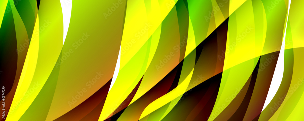 Vibrant green and yellow lines intertwine on a brown background resembling a lush meadow filled with colorful plant leaves, creating an abstract and artistic pattern in a rectangular shape Vibrant green and yellow lines intertwine on a brown background resembling a lush meadow filled with colorful plant leaves, creating an abstract and artistic pattern in a rectangular shape