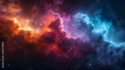 Cosmic Nebula in space   multicolored smoke puff cloud design elements