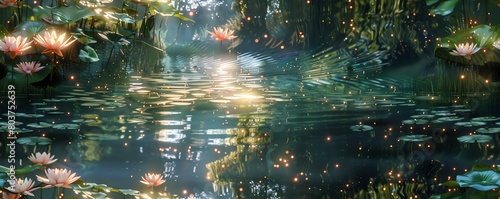 Step into the enchanting realm of Claude Monets Water Lilies transformed into a seamless VR oasis photo