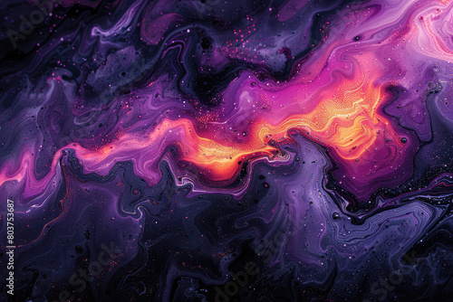 A swirling mass of purple and pink hues, resembling an abstract nebula in space, with hints of orange and yellow accents. Created with Ai photo