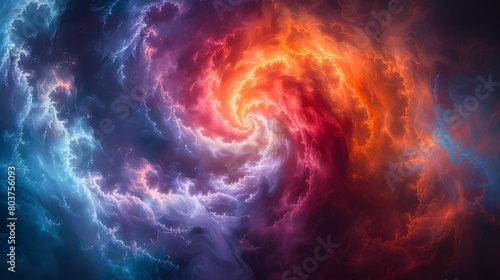 Ethereal Whirlpool, Mystical Portals , multicolored smoke puff cloud design elements © Lucky Ai