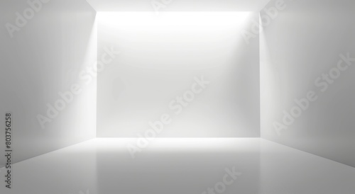Wallpaper Mural Abstract white grey gradient background, soft light and shadow, studio room for product display presentation or design banner with copy space Torontodigital.ca