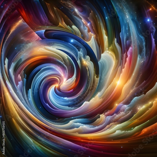 Opal Orbit abstract colorful background in a cosmic Display