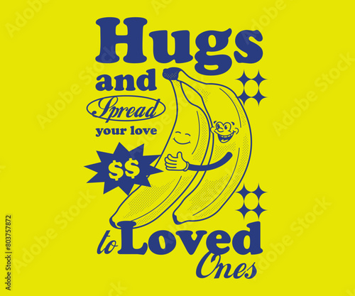 cartoon character of banana Graphic Design for T shirt Street Wear and Urban Style