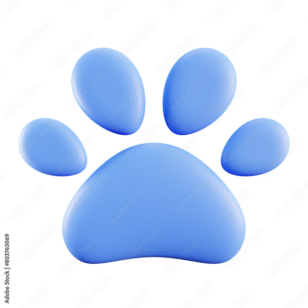 Pet Paw Print 3D Render Pet Paw Print 3D Render