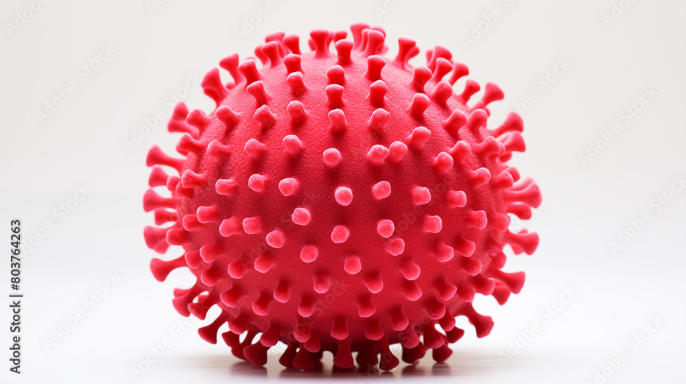 Red coronavirus isolated on white background, photo shot Red coronavirus isolated on white background, photo shot