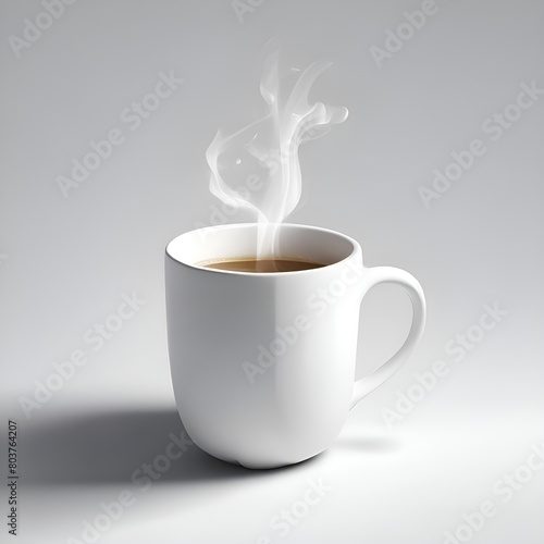 White coffee mug on a white background Ai generative illustration