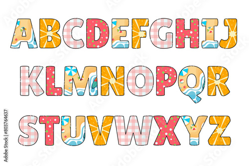 Handcrafted Summer letters color creative art typographic design