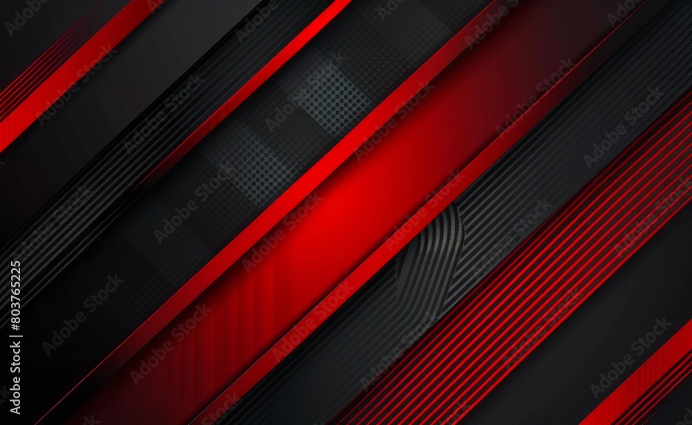 Red and black background with metallic lines, minimalist design, dark red and light gray styles Red and black background with metallic lines, minimalist design, dark red and light gray styles