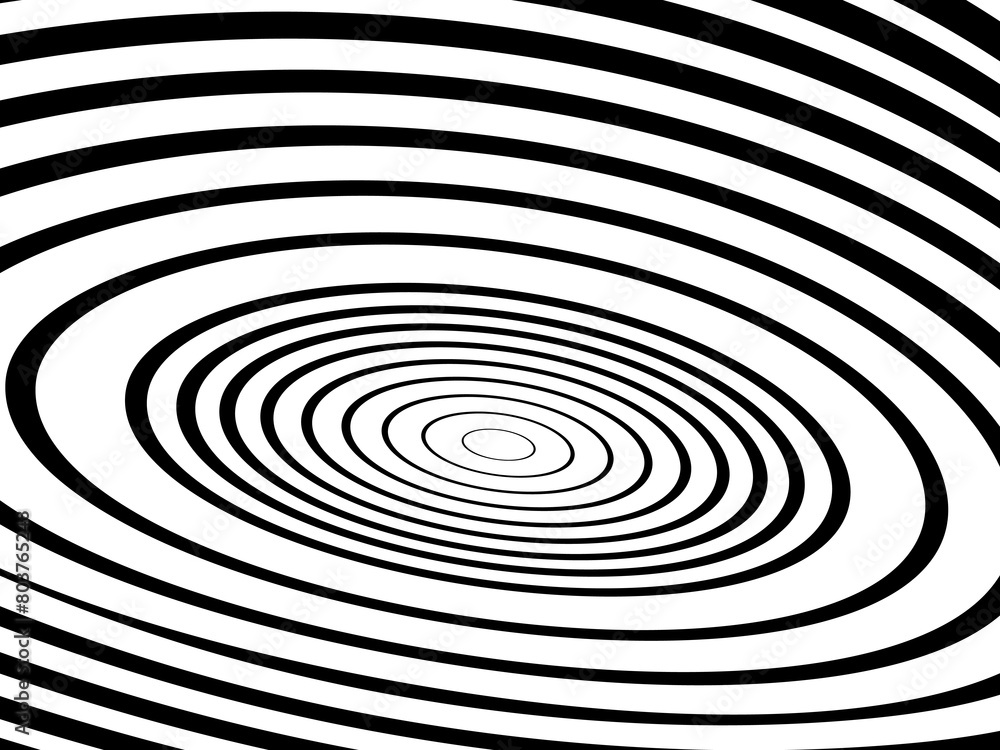Abstract hypnotic wave pattern with black-and-white striped lines. Psychedelic background. Op art, optical illusion. Modern design, graphic texture. Abstract hypnotic wave pattern with black-and-white striped lines. Psychedelic background. Op art, optical illusion. Modern design, graphic texture.