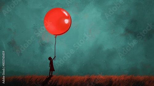 Person Holding Balloon. cartoons. Illustrations