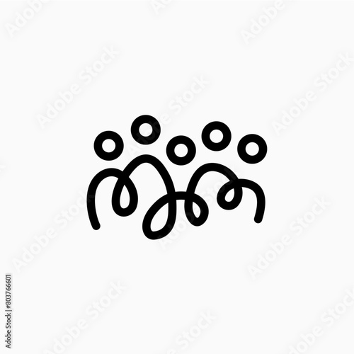 five people team family human together unity logo vector icon © gaga vastard