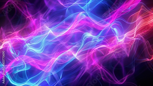 Glowing neon wave abstract background