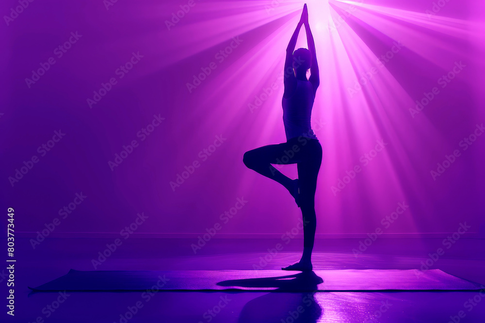 Woman in yoga pose with heart chakra opening, . Spirituality. Generative AI.