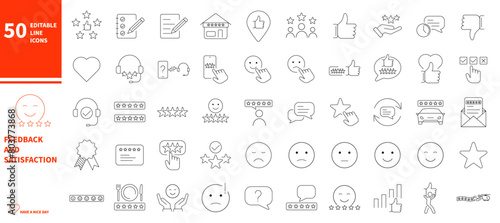 Satisfaction feedback icon set. Customer review icon.