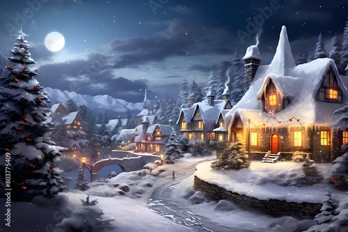 zeimage Enchanting Christmas Dreamscape in Full Bright