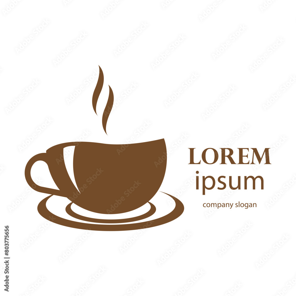Obraz premium logo design of hot coffee in a glass with smoke