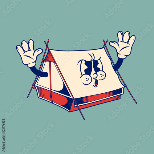 Retro character design of the tent