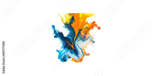 abstract liquid paint on a white background
