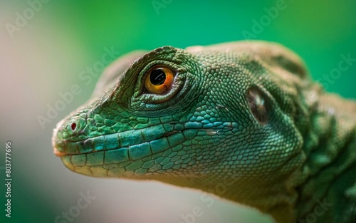 green iguana close up