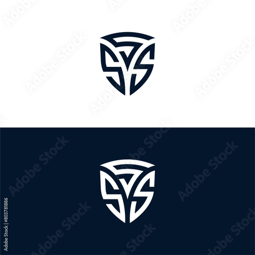 SSS Shield Lettermark Logo Vecttor.