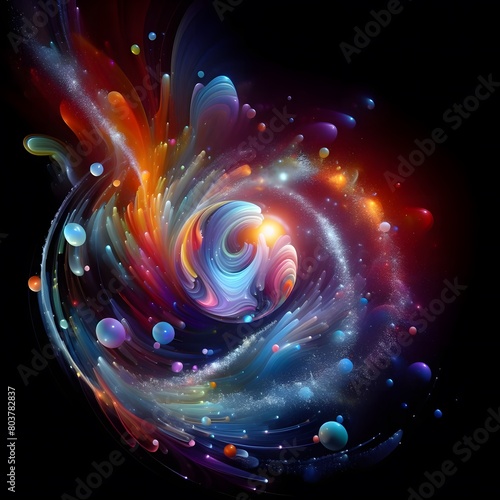 Opal Orbit abstract colorful background in a cosmic Display