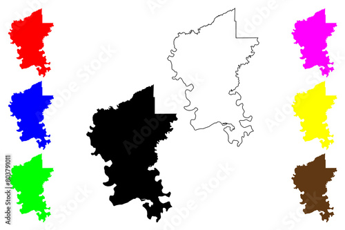 Greene County, Alabama (Counties in Alabama, United States of America,USA, U.S., US) map vector illustration, scribble sketch Greene map