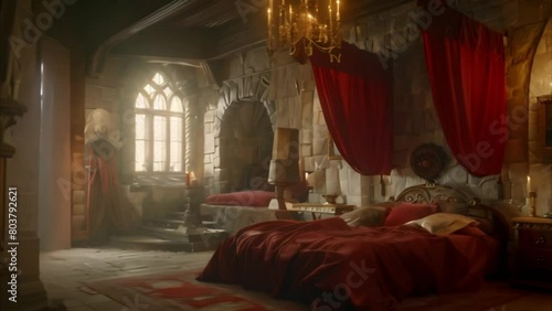 video View of romantic castle bedroom photo