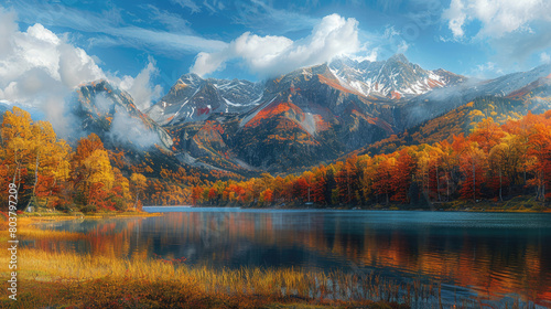 Autumn in the mountains. Created with Ai