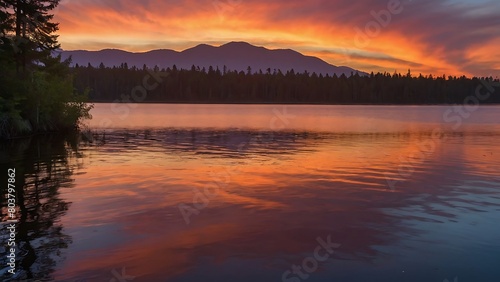 sunset on the lake Serenity s Embrace Tranquil Sunset Reflections