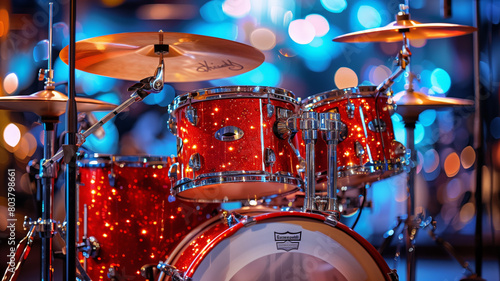 drum set , music, detailed photo