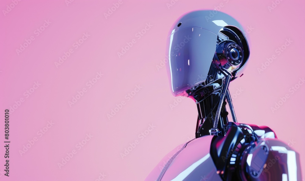 AI humanoid robot, solid color background AI humanoid robot, solid color background