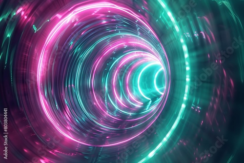 Abstract gateway tunnel with a futuristic backdrop. Generative Ai
