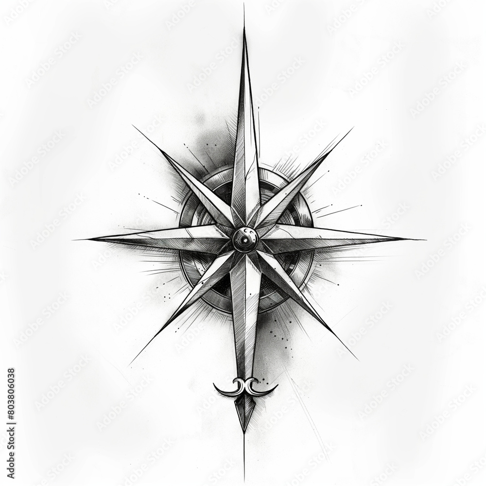 Compass on black Compass on black
