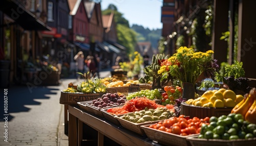 a photo of a food market on a sunny bank holiday weekend