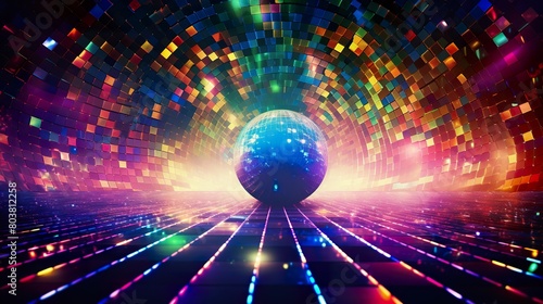 carnival background disco glowing wall colorful background for event design ratio wide screen 16:9