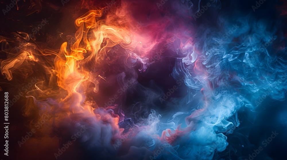 Ethereal Whirlpool, Mystical Portals , multicolored smoke puff cloud design elements