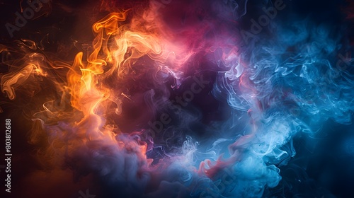 Ethereal Whirlpool, Mystical Portals , multicolored smoke puff cloud design elements