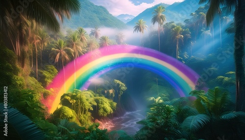  Jungle Veil  Misty Rainbows and Ethereal Whispers  