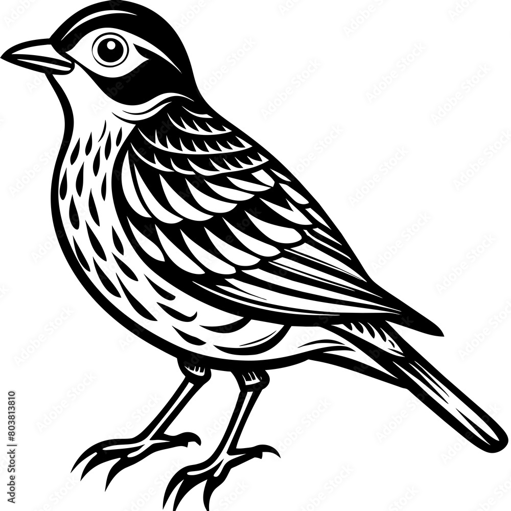 Fototapeta premium Cute bird vector art illustration. 