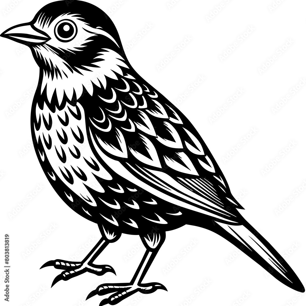 Fototapeta premium Cute bird vector art illustration. 
